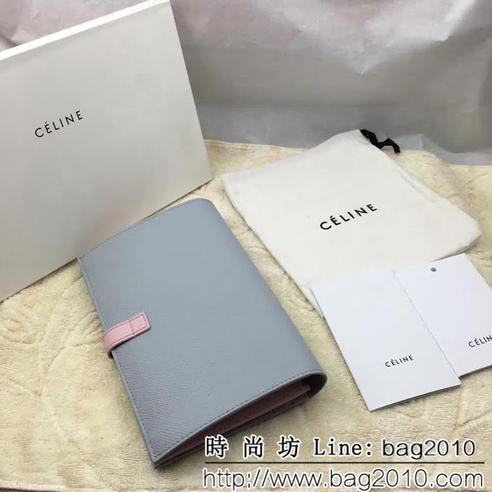 CELINE賽琳原單 專櫃 手掌紋牛皮搭扣拼色錢夾 4148 SL1686